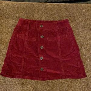 velvet button down skirt